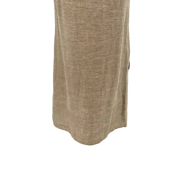 FLAX 100%‎ Linen Shift Dress Sleeveless Relaxed Fit Beige Tan Size XS - Picture 10 of 13